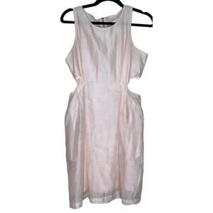 HYPR Blush Pink Cutout Mini Dress Linen Blend Sleeveless Womens Large